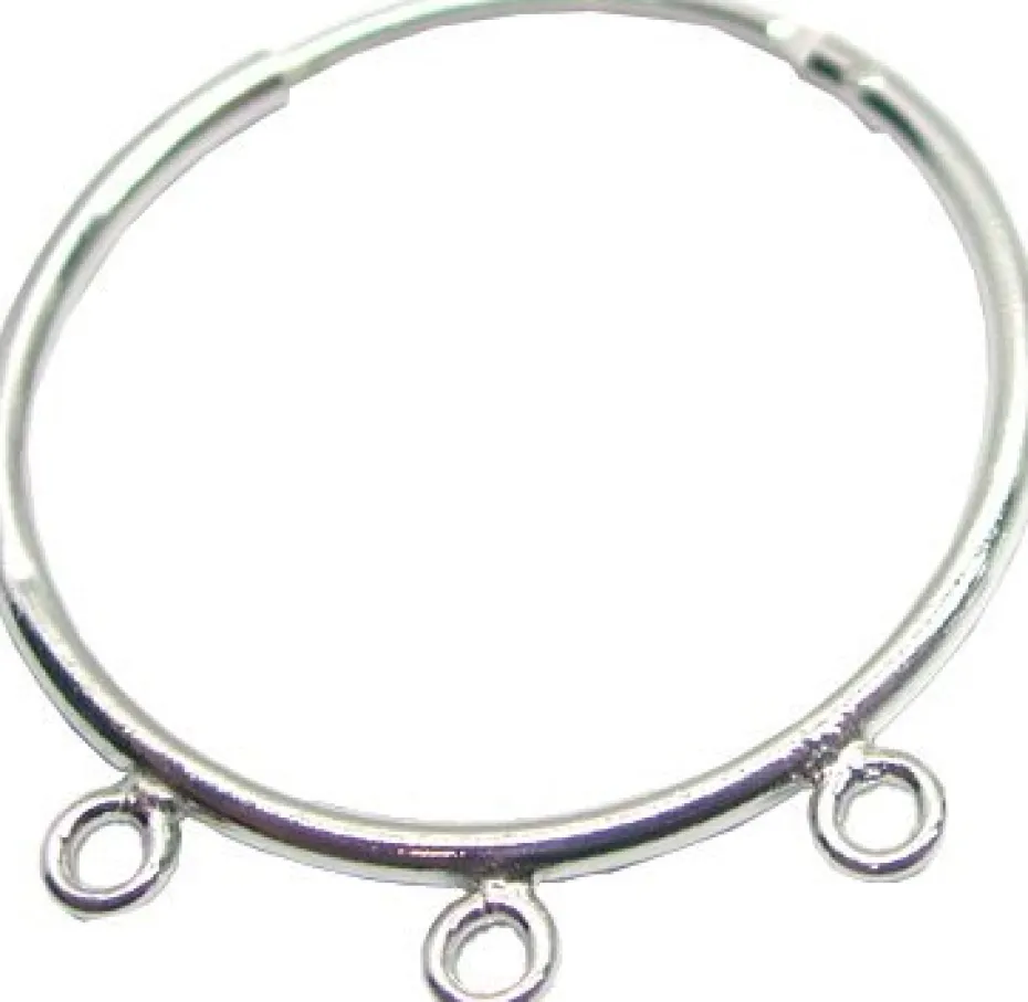 Ørering 20mm SØLV m/ 3hull for heng – 1par