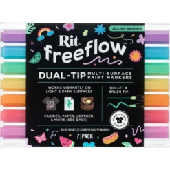 Rit FreeFlow Dual-Tip Markers Sett 7stk – Jellied Brights