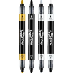 Rit FreeFlow Dual-Tip Markers Sett 4stk – Monochrome