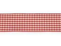 Rutete bånd 25mm – 46 Mørk rød – 10m