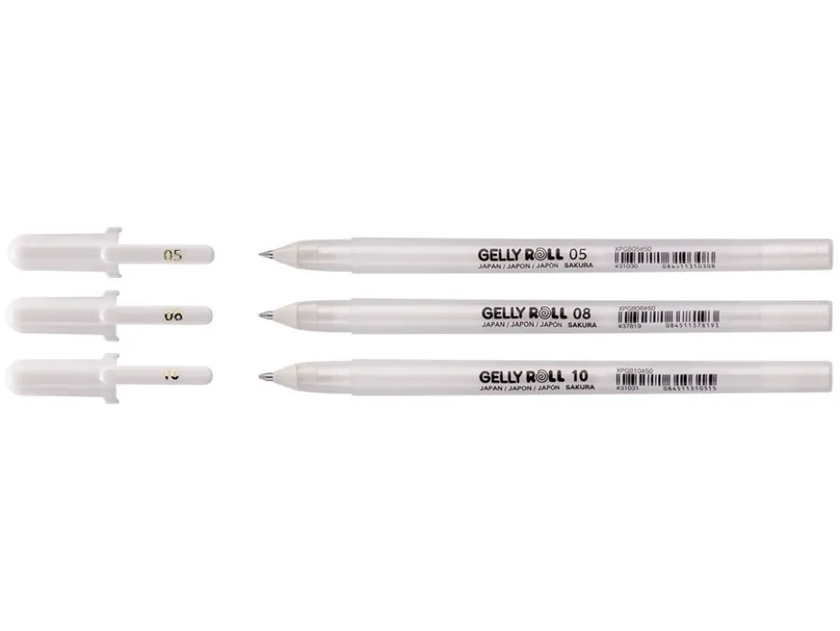 Sakura Gelly Roll Classic – Sett 3stk 05, 08, 10 – 50 Hvit