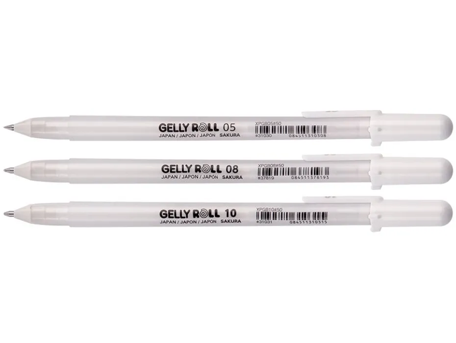 Sakura Gelly Roll Classic – Sett 3stk 05, 08, 10 – 50 Hvit