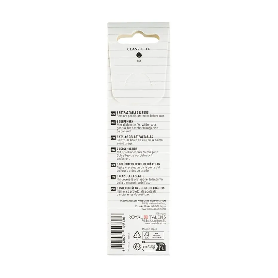 Sakura Gelly Roll Retractable – Classic Sett 3stk Black