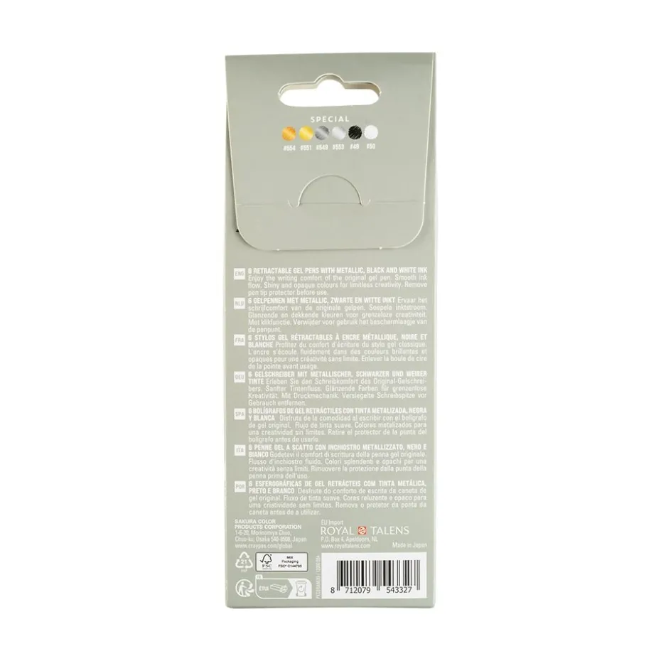 Sakura Gelly Roll Retractable – Mixed sett 6stk