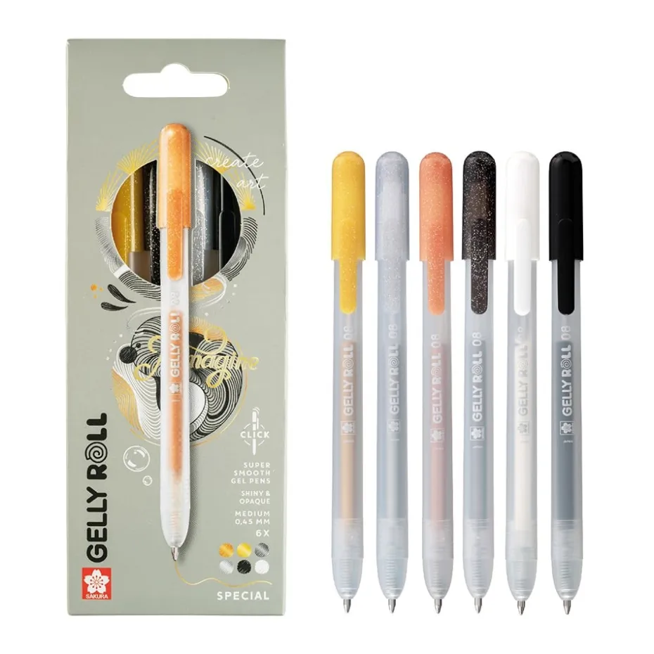 Sakura Gelly Roll Retractable – Mixed sett 6stk
