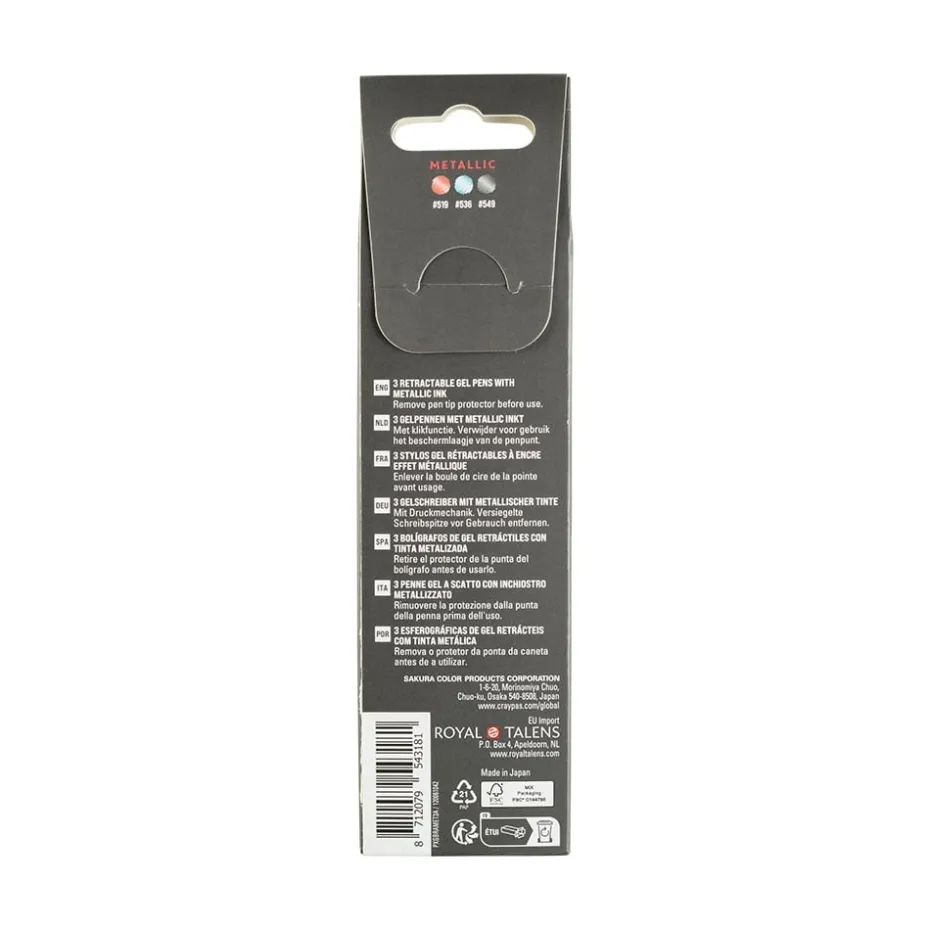 Sakura Gelly Roll Retractable – Metallic Sett 3stk A