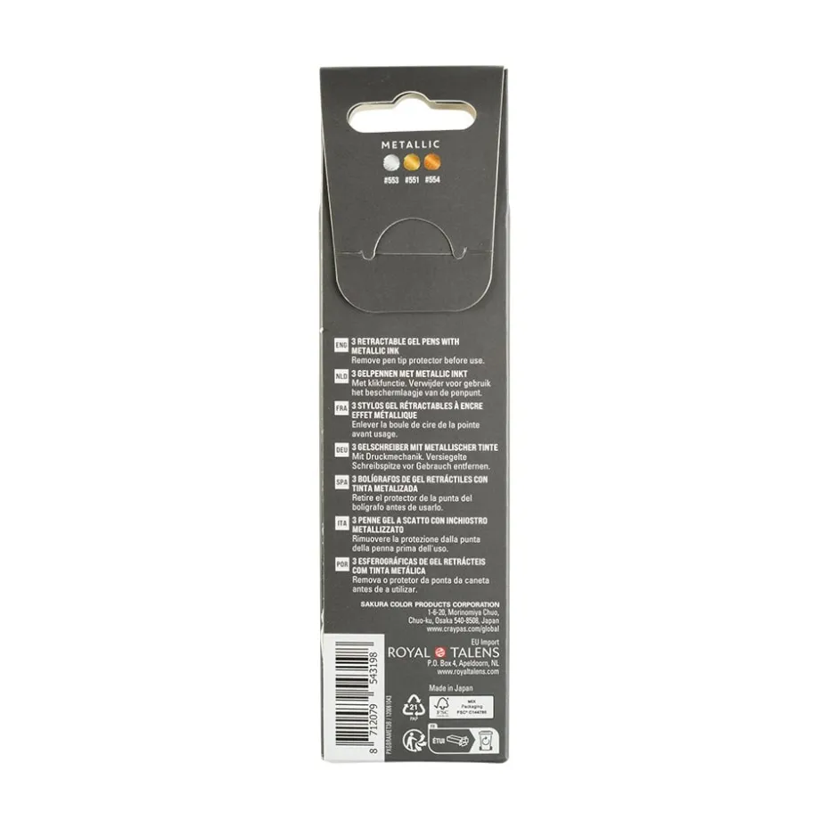 Sakura Gelly Roll Retractable – Metallic Sett 3stk B