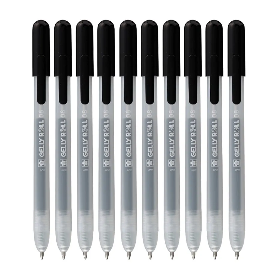 Sakura Gelly Roll Retractable – Classic Sett 10stk Black