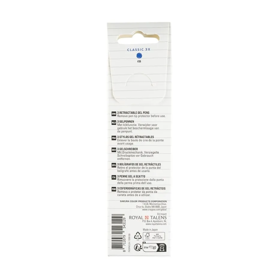 Sakura Gelly Roll Retractable – Classic Sett 3stk Blue