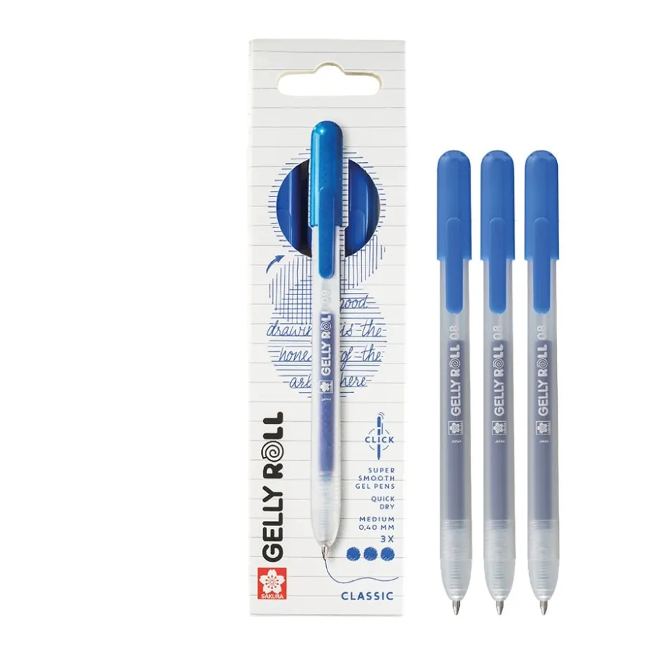 Sakura Gelly Roll Retractable – Classic Sett 3stk Blue