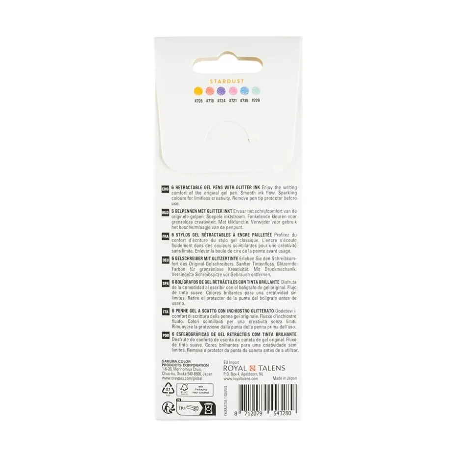 Sakura Gelly Roll Retractable – Stardust Sett 6stk