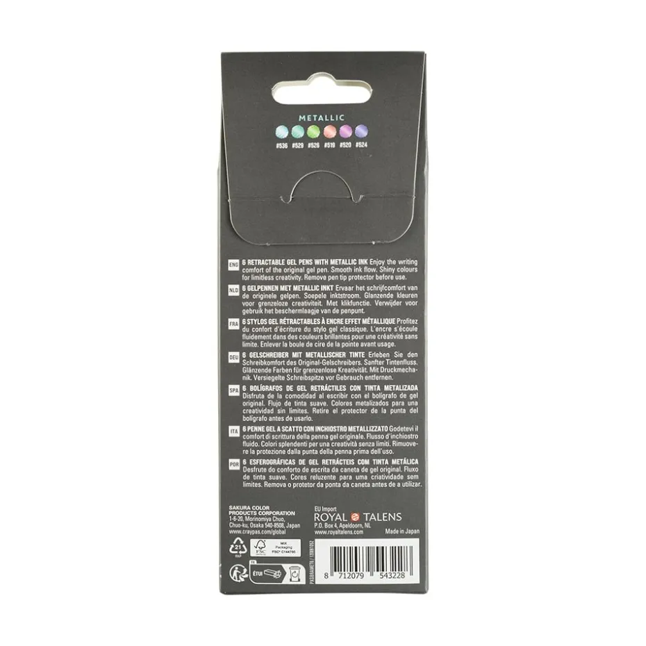 Sakura Gelly Roll Retractable – Metallic Sett 6 stk