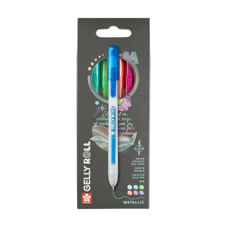 Sakura Gelly Roll Retractable – Metallic Sett 6 stk