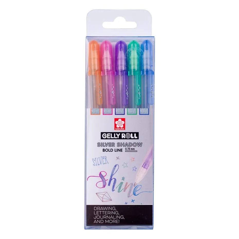 Sakura Gelly Roll Silver Shadow Sett – 5stk