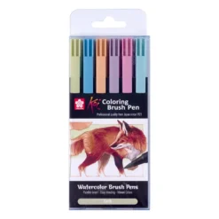 Sakura KOI Coloring Brush Pen Sett 6stk – Earth