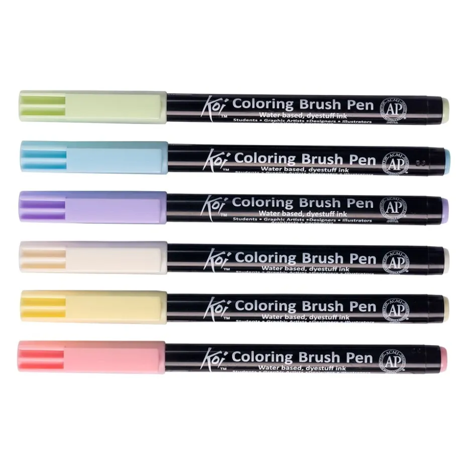 Sakura KOI Coloring Brush Pen Sett 6stk – Pastel