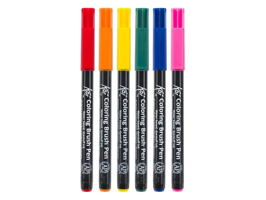 Sakura KOI Coloring Brush Pen Sett 6stk – Bright