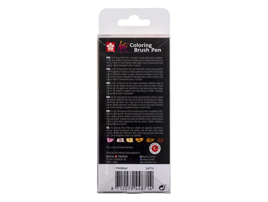 Sakura KOI Coloring Brush Pen Sett 6stk – Portrait
