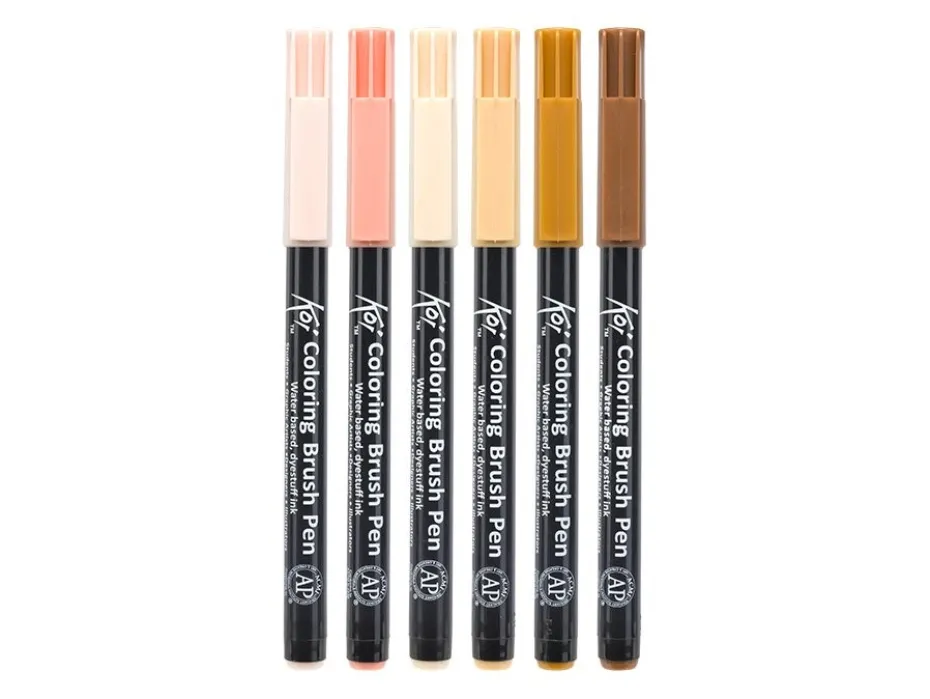 Sakura KOI Coloring Brush Pen Sett 6stk – Portrait