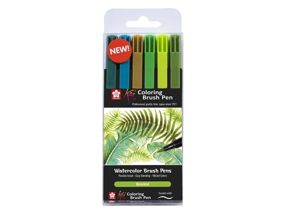 Sakura KOI Coloring Brush Pen Sett 6stk – Botanical