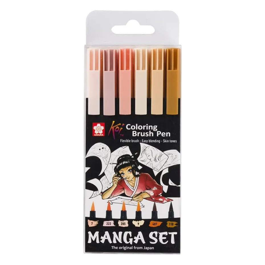 Sakura KOI Coloring Brush Pen Sett 6stk – Manga