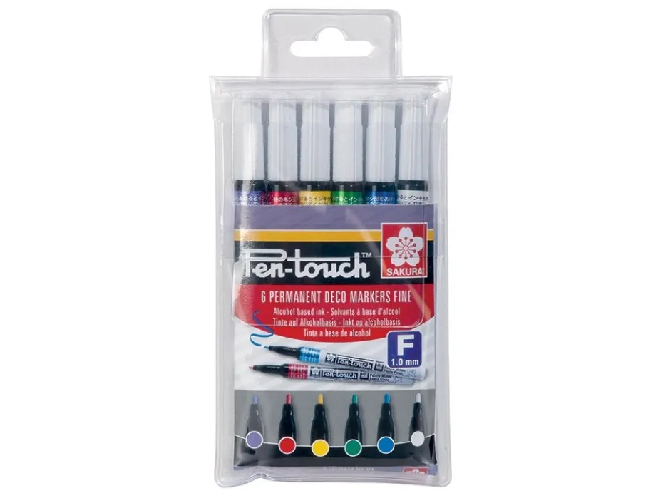 Sakura Pen-Touch – Fine 1mm – Sett 6stk – Deco