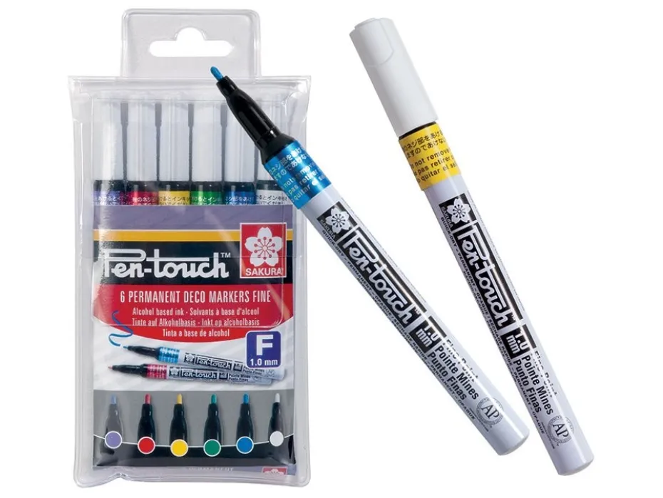 Sakura Pen-Touch – Fine 1mm – Sett 6stk – Deco