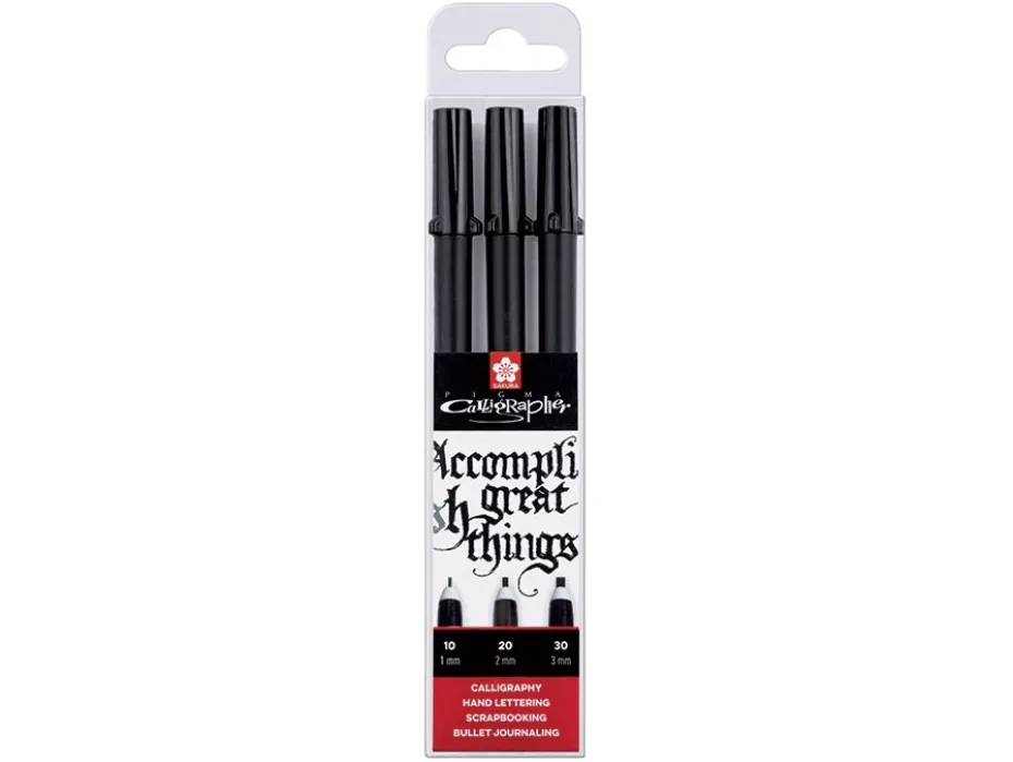 Sakura Pigma Calligrapher – Sett med 3stk
