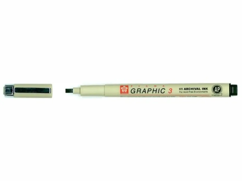 Sakura Pigma Graphic 3,0mm – #49 Sort