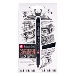 Sakura Pigma Micron Black Edition – 6stk + Case