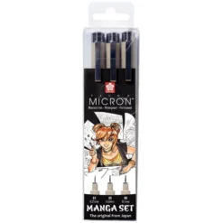 Sakura Pigma Micron Manga Sett 3stk – Sort 01 05 08
