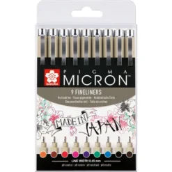 Sakura Pigma Micron Sett 05 – 9 farger