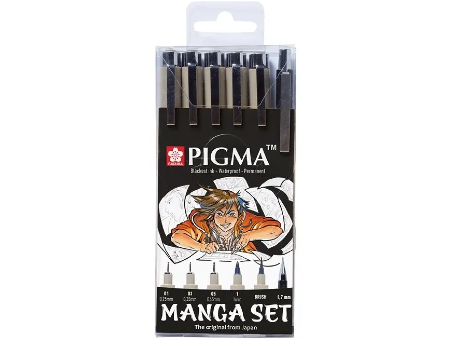 Sakura Pigma Micron Sett – Manga Tool Set 6stk