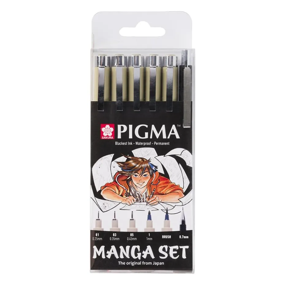 Sakura Pigma Micron Sett – Manga Tool Set 6stk