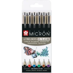 Sakura Pigma Micron Sett 6stk – 05 ass. farger