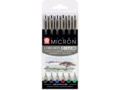 Sakura Pigma Micron Sett 6stk – 05 ass. farger