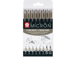 Sakura Pigma Micron Sett 8stk – Gray