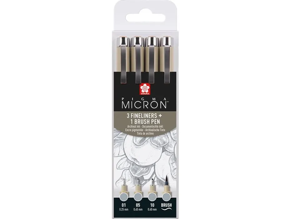 Sakura Pigma Micron Sett 4stk – Light Cool Gray