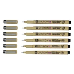 Sakura Pigma Micron Sett 4+2 stk – 49 Sort
