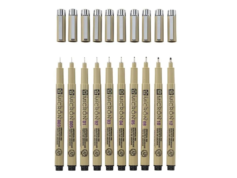 Sakura Pigma Micron Sett 10stk – 49 Sort