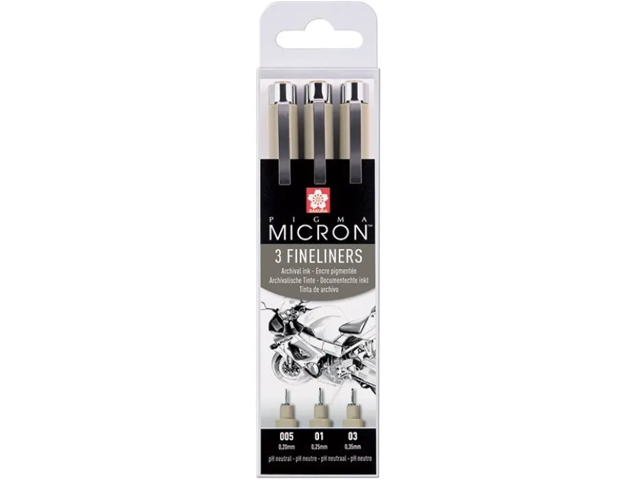 Sakura Pigma Micron Sett 3stk – 49 Sort – 005 01 03