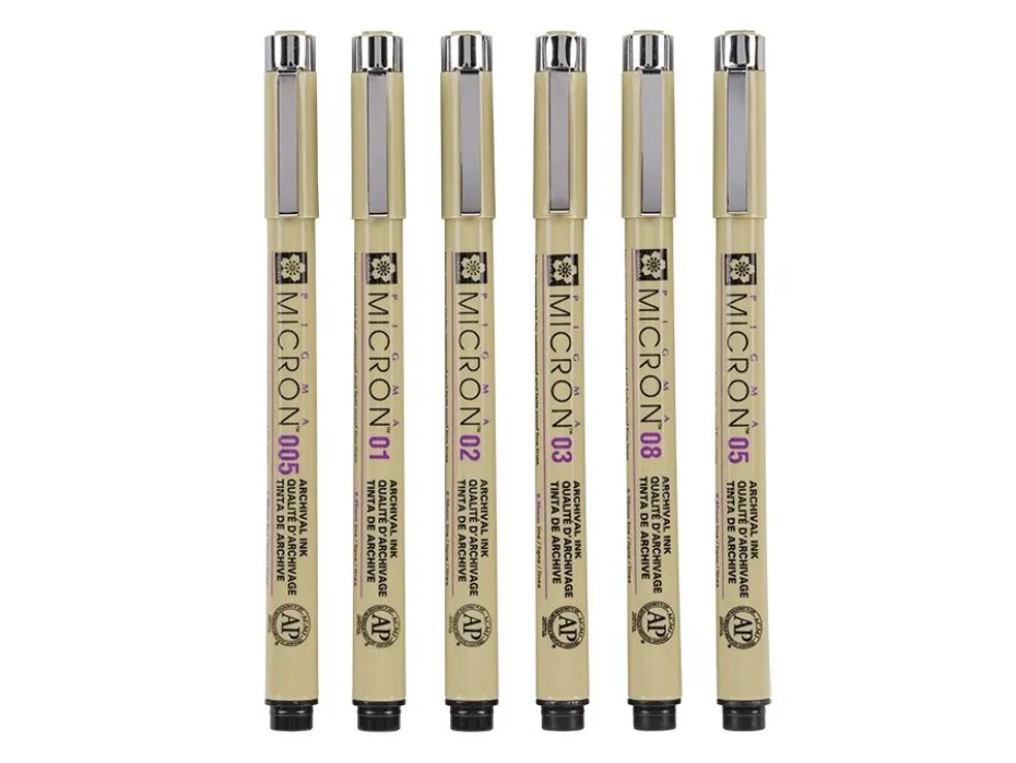 Sakura Pigma Micron Sett 6stk – 49 Sort