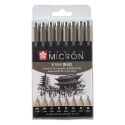 Sakura Pigma Micron Sett 8stk – 49 Sort