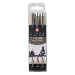 Sakura Pigma Micron Sett 3stk – 49 Sort – 08 10 12