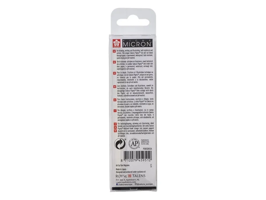Sakura Pigma Micron Sett 3stk – 49 Sort – 08 10 12