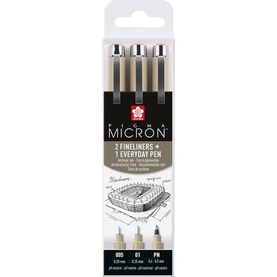 Sakura Pigma Micron Sett 3stk – Urban/Architecture