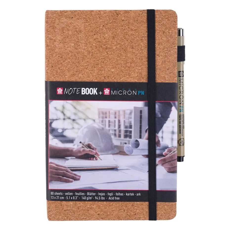 Sakura Sketch NoteBook + Pigma PN – 13x21cm 140g/m – Kork