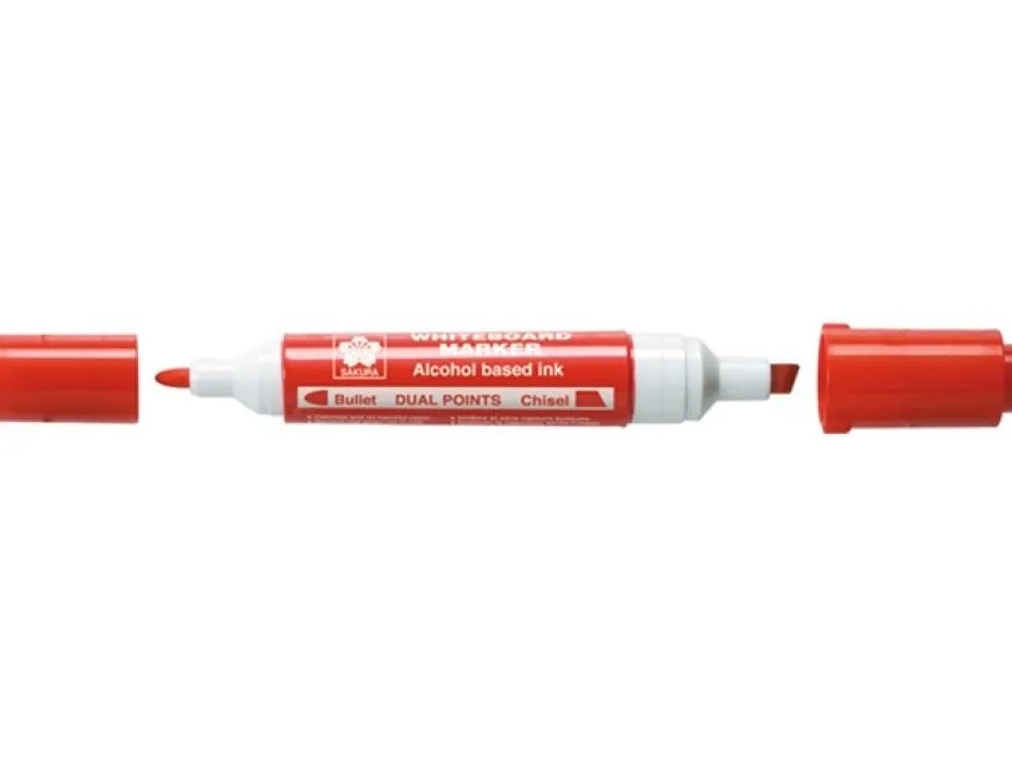 Sakura Whiteboard Dual points Marker – Rød
