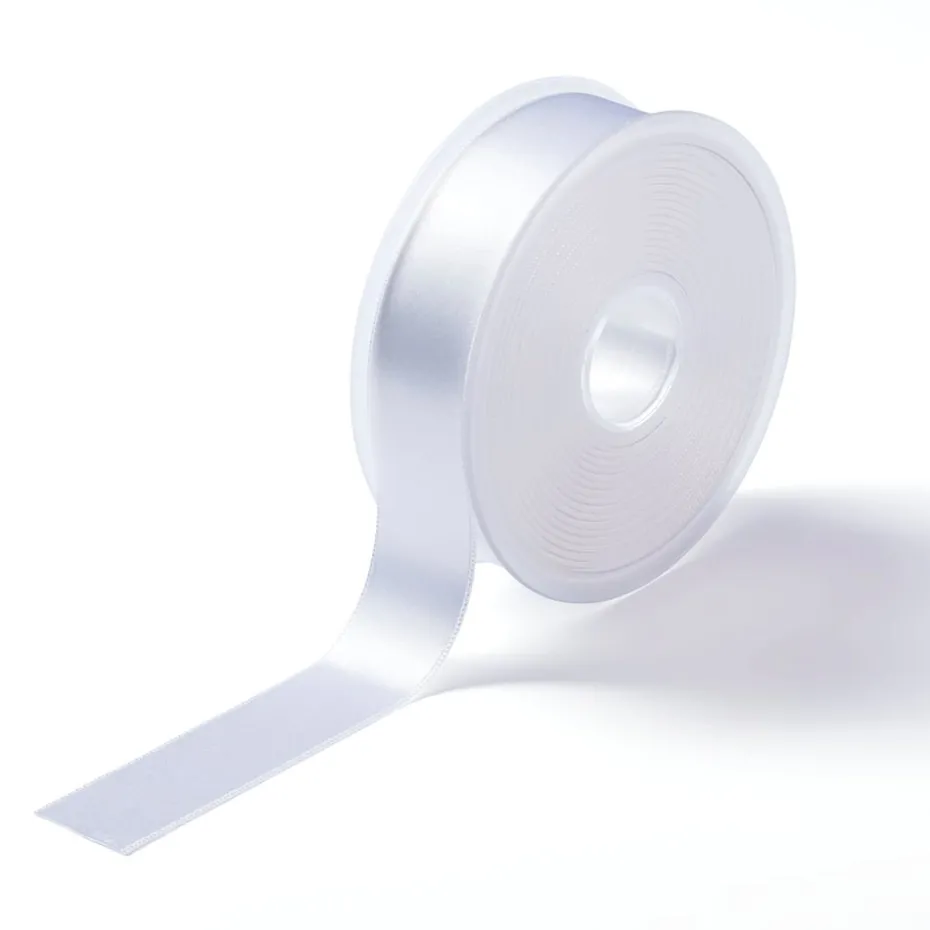 Satinbånd 25mm 25m – Hvit