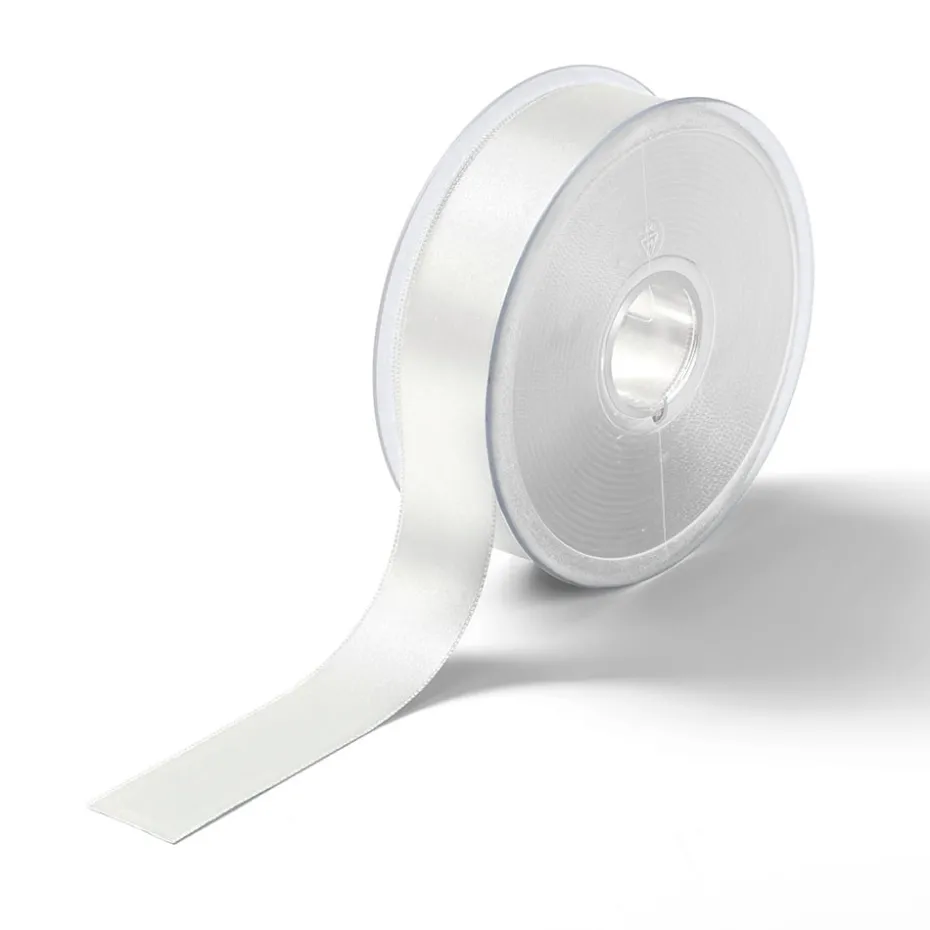 Satinbånd 25mm 25m – Perlehvit